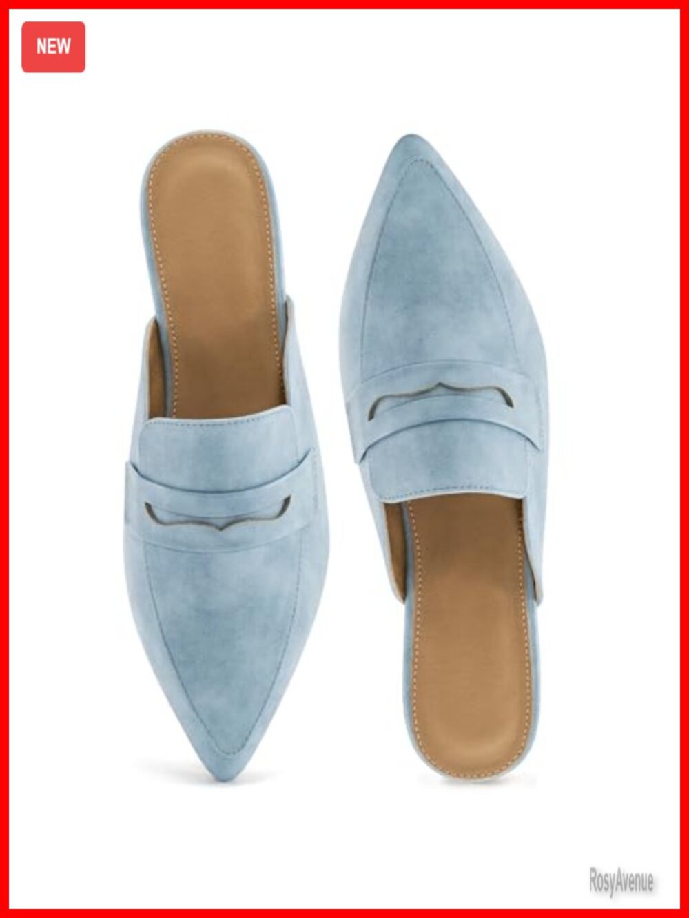 Pointed Toe Mules Memory Foam Slip-On Business Casual Heels